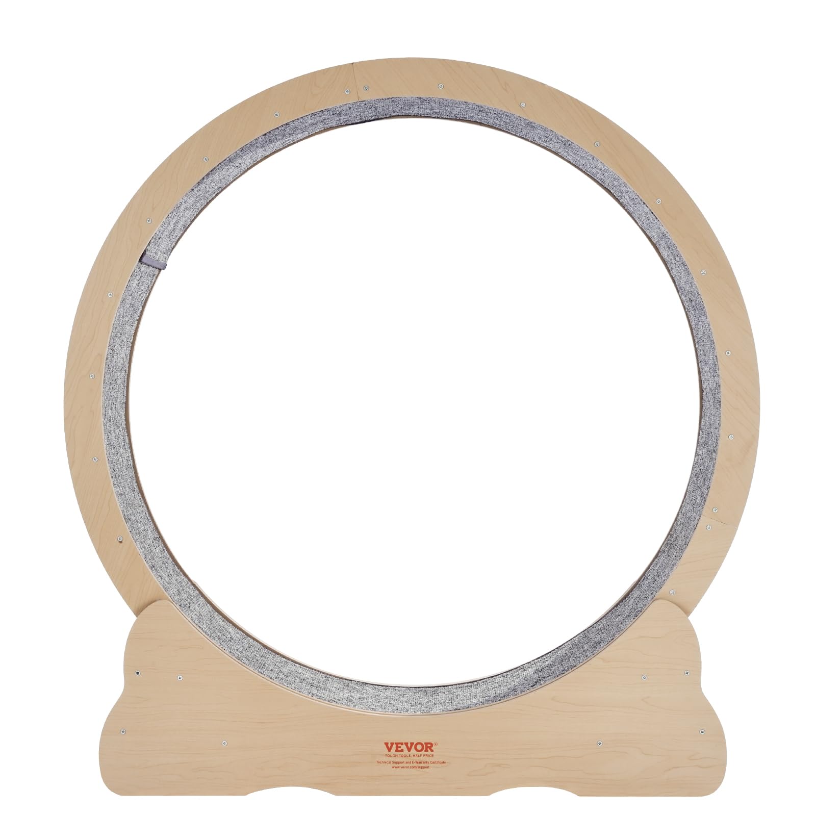 VEVOR Ruota per Esercizi per Gatti in Legno, Ruota per Tapis Roulant per Gatti 110 cm, Ruota Tavola di legno per Corsa con Tappeto Staccabile e Teaser per Gatti per Corsa Allenamento Interno Gialla