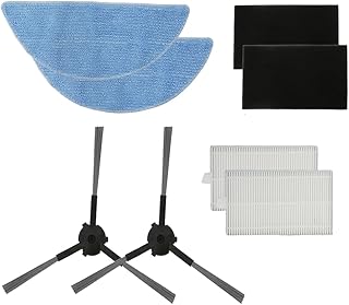 HASTHIP® 6Pcs Replacement Accessories for Ecovacs Deebot Y1/Y1 Pro Ecovacs Robot Vacuum Cleaner Including 2 Mop Cloths, 2 Side Brushes, 2 Fliters, Cleaning Tools