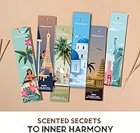 Vista 5 de Folkulture Varillas de incienso con soporte (120 varillas) Juego de 6 varillas de incienso prémium para aromaterapia Sin carbón, orgánico,