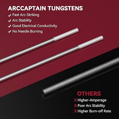 Miniatura 24 de ARCCAPTAIN TIG Welding Tungsten Electrode 10-Pack 3/32"x 7"(Purple - Non-Radioactive, EWG)