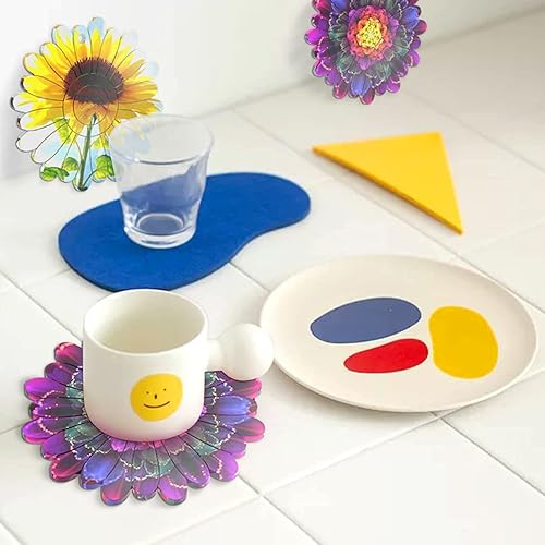 Miniatura 3 de Rolin Roly 3 moldes de resina para posavasos de girasol, molde de silicona para fundición de flores, moldes de crisantemo para hacer posavasos,