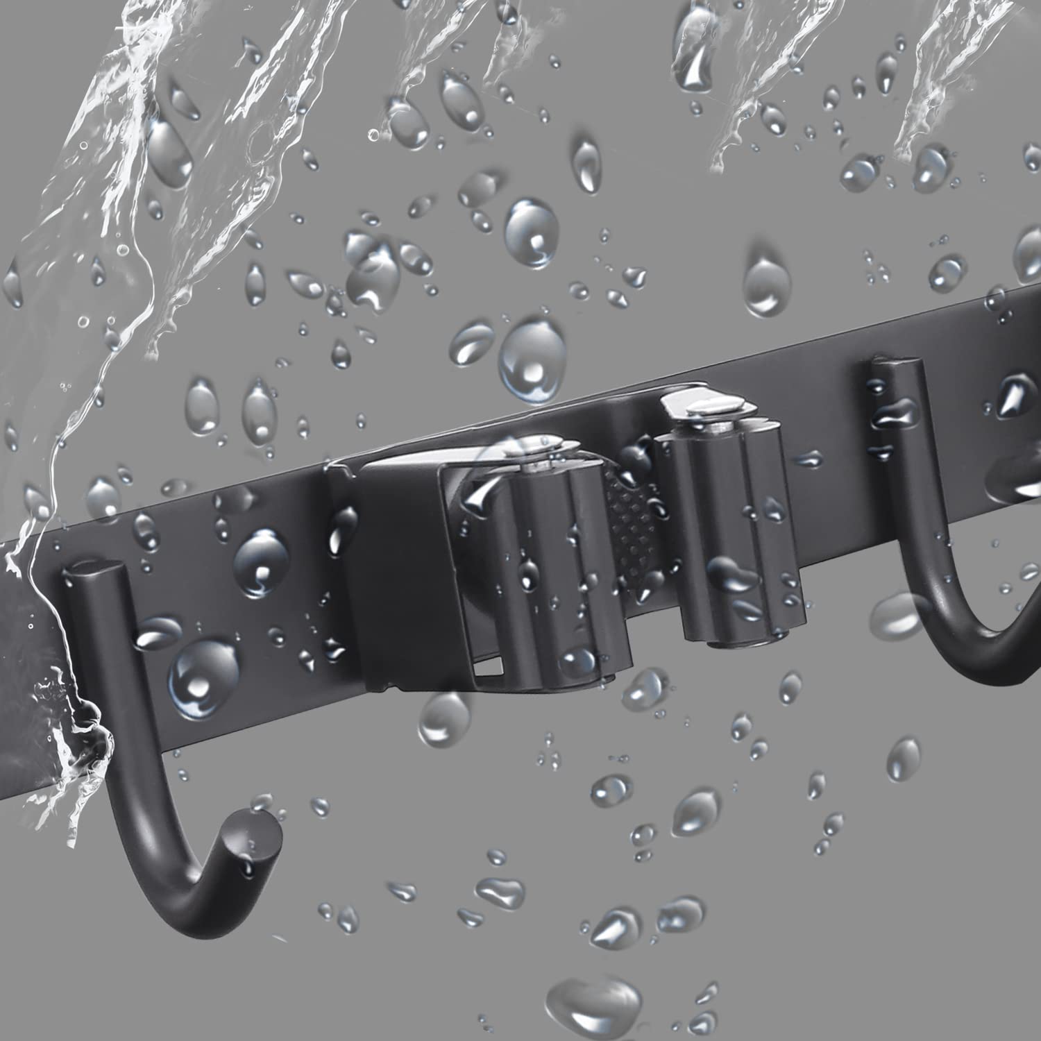 HYRIXDIRECT Broom Holder Wall Mount Broom Organizer Mop Holder Hanger Garden Tool