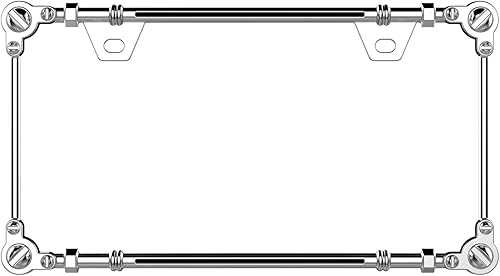 Miniatura 4 de Creathome Marcos de matrícula del cromo 3D, metal puro de la aleación del cinc con el modelo del tornillo