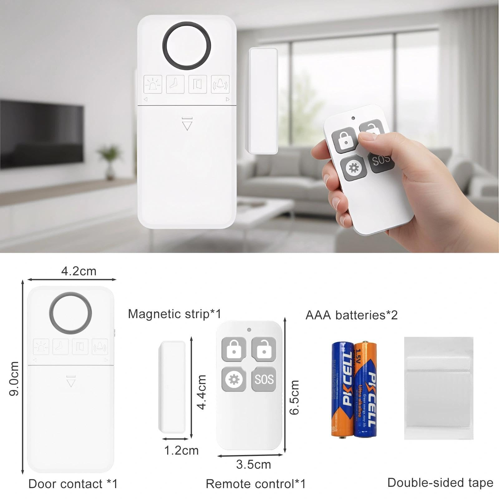 Sensore di Allarme per Porte e Finestre,130 dB Sirena Allarme Casa Senza Fili Allarme Casa Senza Fili con Sirena Esterna Allarme Porta Ingresso Adatto per Casa, Negozio, Ufficio, Garage