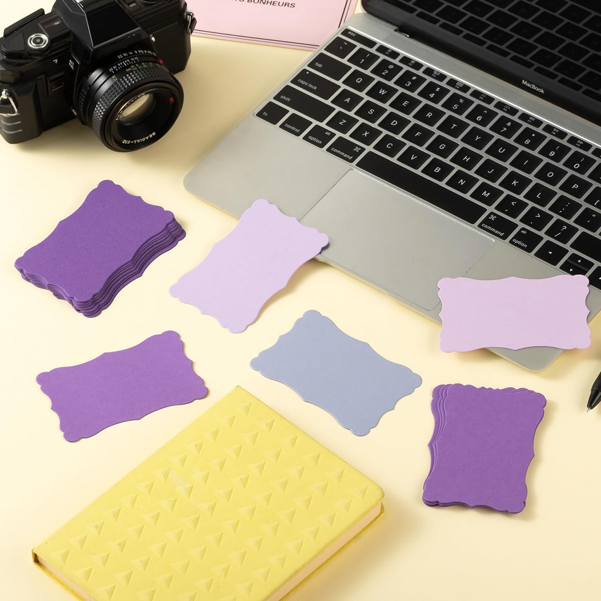 120 Pieces Small Mini Business Cards Vintage Assorted Colors Blank Note Gift for Business Cards, Gift (5 Purple) - Image 5