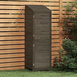 FAMIROSA Garden Shed Anthracite 55x52x174.5 cm Solid Wood Fir(Weight:74.96 lbs),152188