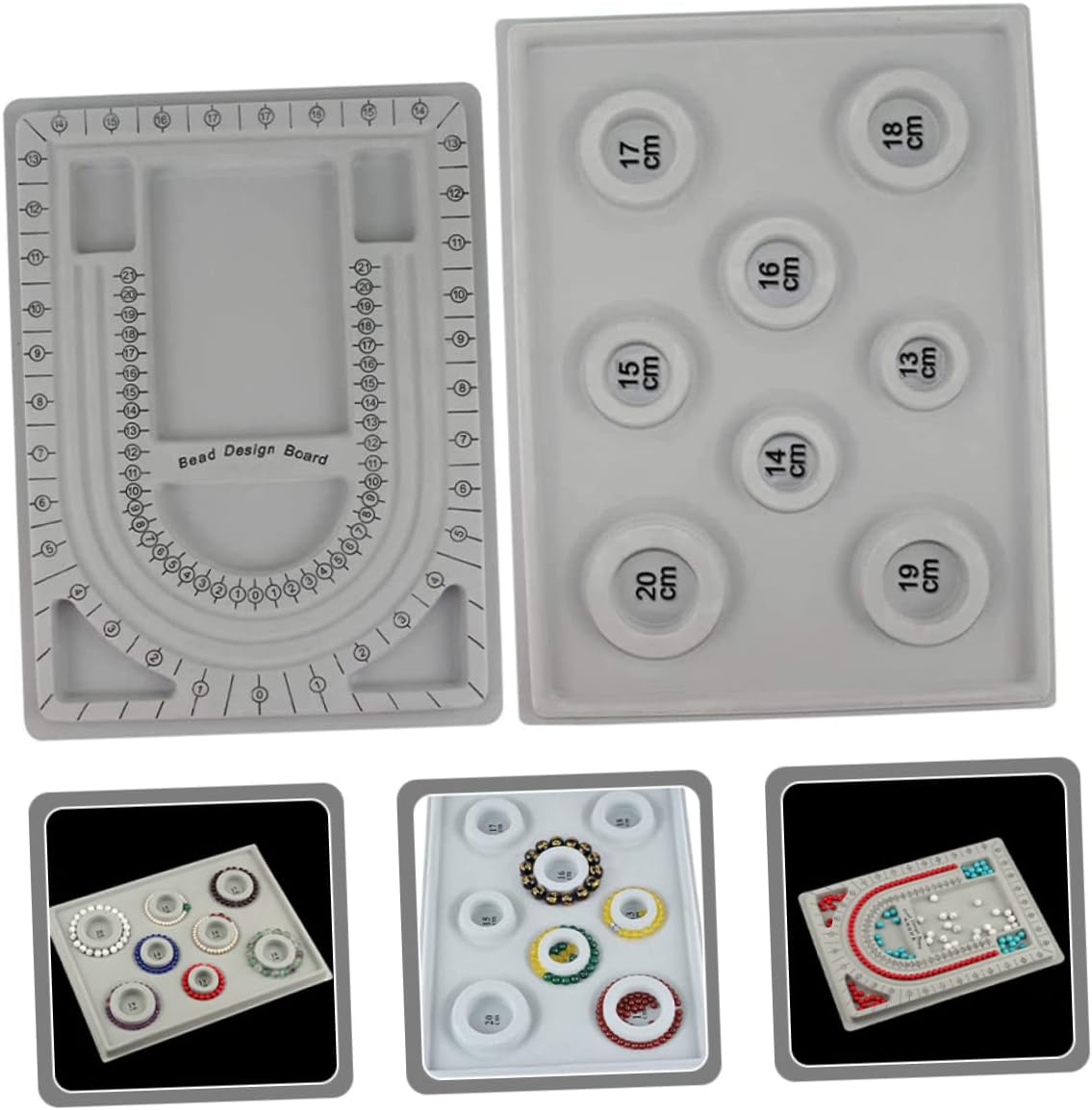 2 Piece Bead Jewelry Making Board for Necklace Design and Measurement