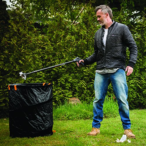 Fiskars Pop-up tuinafvalzak met handvatten, volume: 56 l, zwart/oranje, Solid, 1015646 - Afbeelding 5