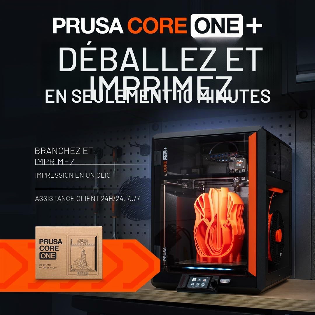 Kit d'imprimante 3D Original Prusa Core One, Feuilles d'impression Amovibles, kit DYI pour imprimante 3D pour débutants, Amusant à Assembler, calibrage Automatique, échantillon de Filament Inclus