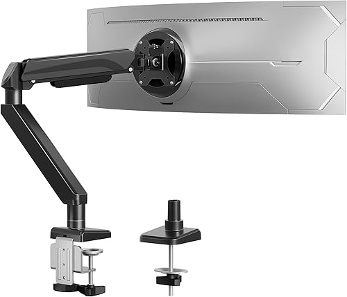 Brazo de monitor único de alta resistencia para pantallas de máximo 42 pulgadas, soporte de monitor para escritorio soporta 4.4-33 libras, soporte