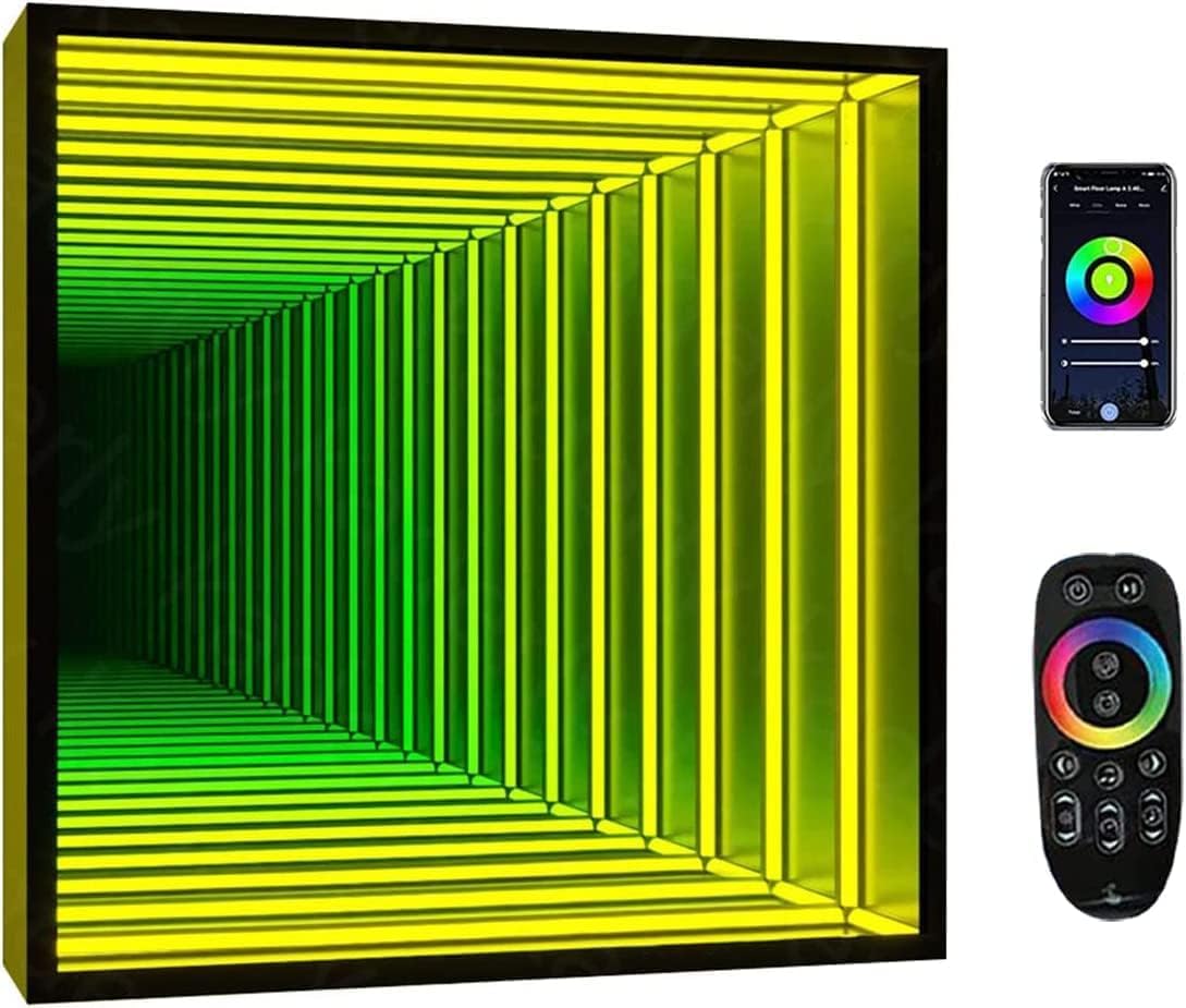 Miroir tunnel de lampe infinie RVB D 30CM pour décoration murale
