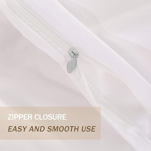 Miniatura 5 de Nanko Juego de funda de edredón tamaño individual, 2 piezas, 1200 hilos, 68 x 90 pulgadas, de microfibra suave, de lujo, con lazos y cremallera,