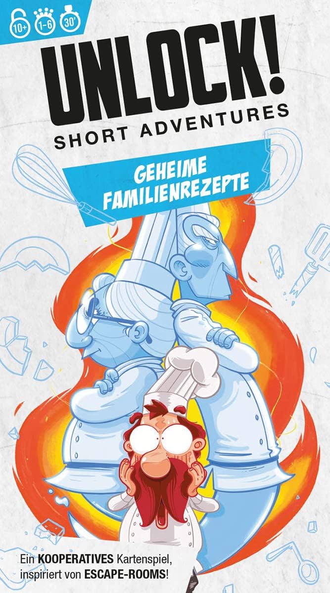 Space Cowboys, Unlock! Short Adventures - Secret Family Recipes, Family Game, Puzzle Game, 1-6 Players, from 10+ Years, 30 Minutes, German