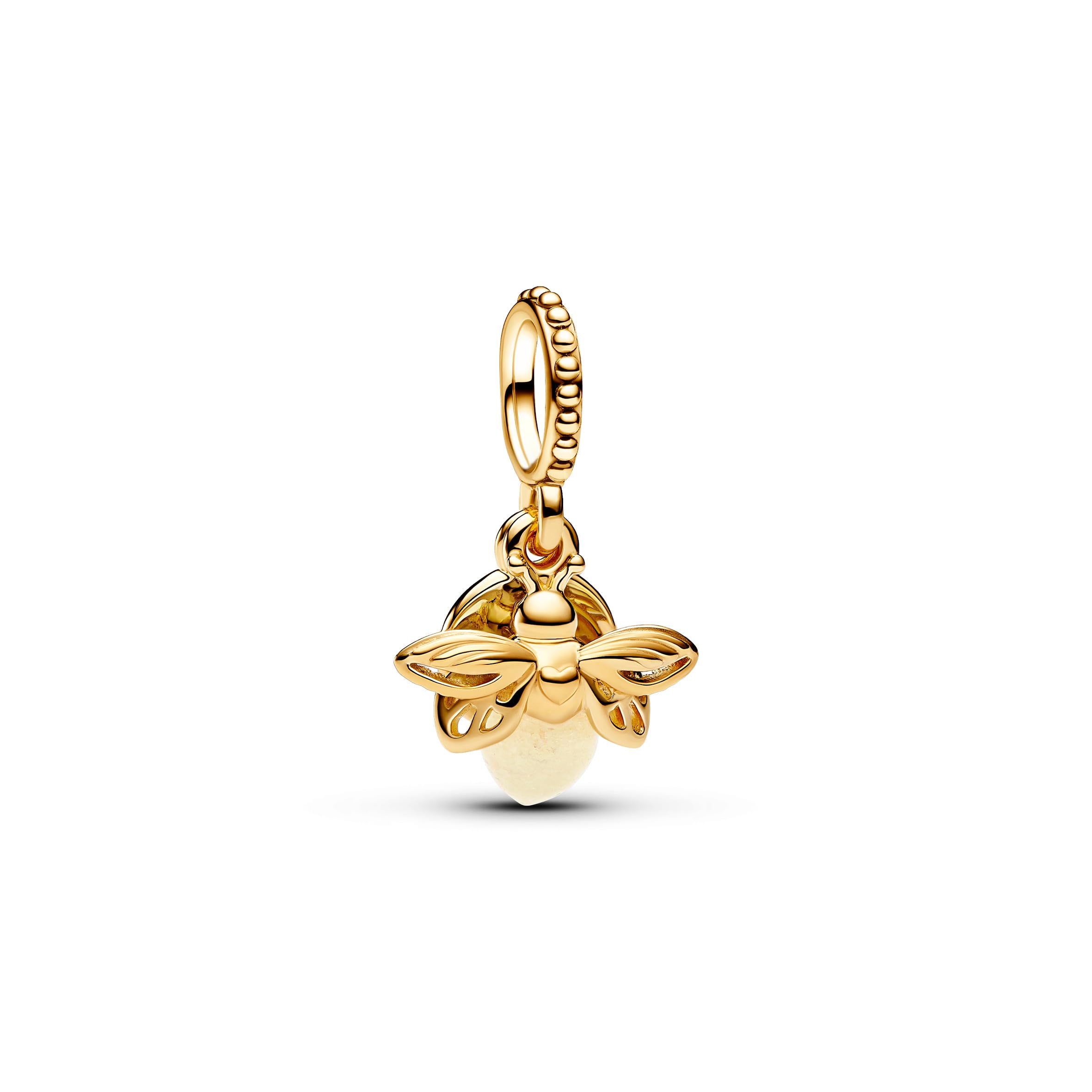 PANDORA Moments Glühwürmchen Charm-Anhänger aus Sterling Silber mit vergoldeter Metalllegierung, Kompatibel ME und Moments Armbändern, 769352C01