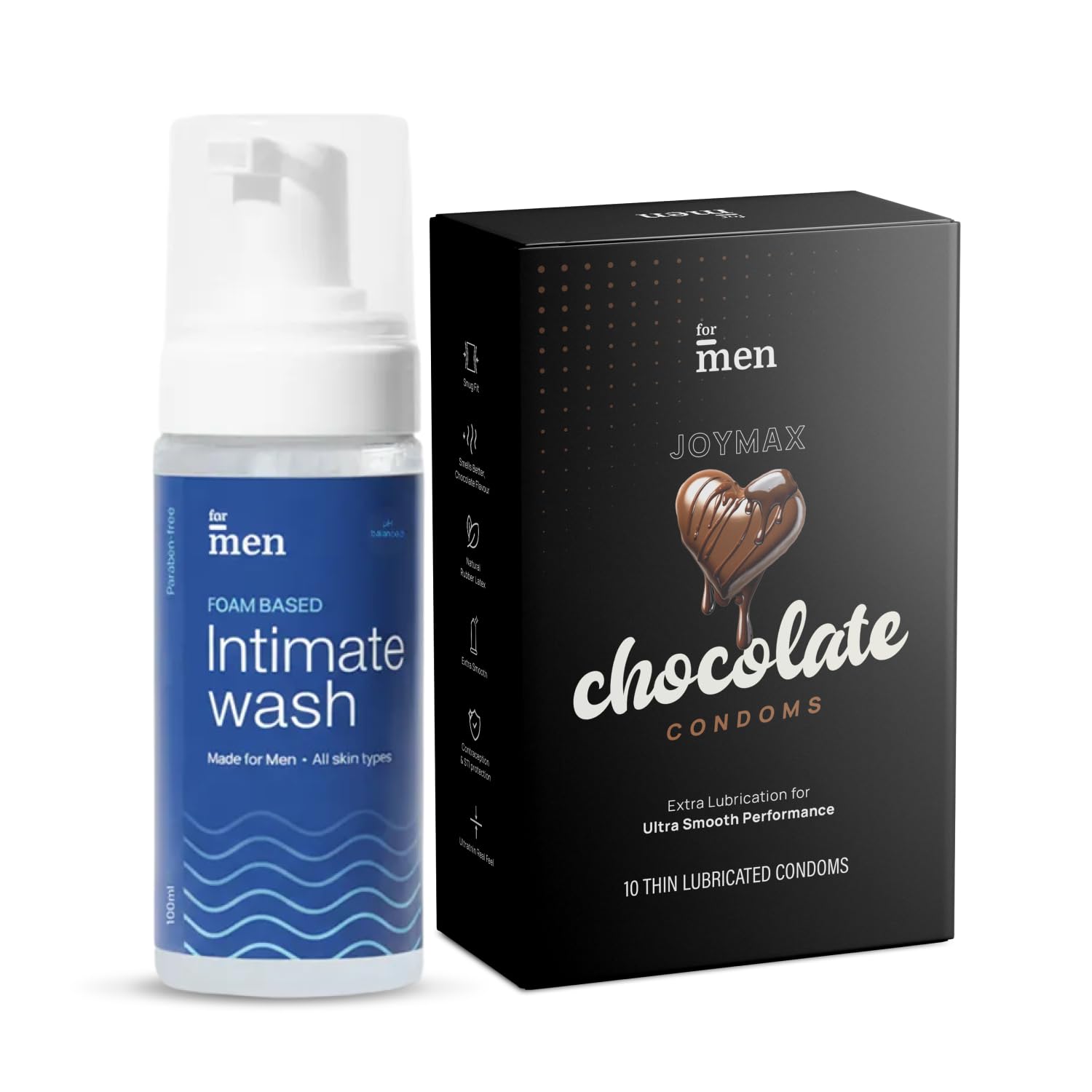 ForMen Joymax Dotted Condoms Chocolate Flavored10- Count With Foam Based Intimate Wash For Men | Anti Fungal, For A Clean And Hygiene Intimate-image-45
