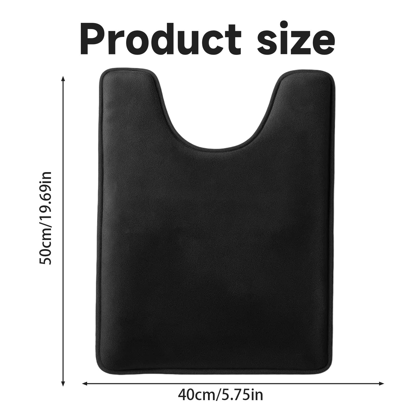 QhgPnt Toilet Mat, Toilet Mats Pedestal Only, Black Coral Fleece Pedestal Mat for Toilet, U-shape Thick Machine Washable Quick Dry Toilet Rug, Non-Slip Absorbent Bathroom Mat - Image 2