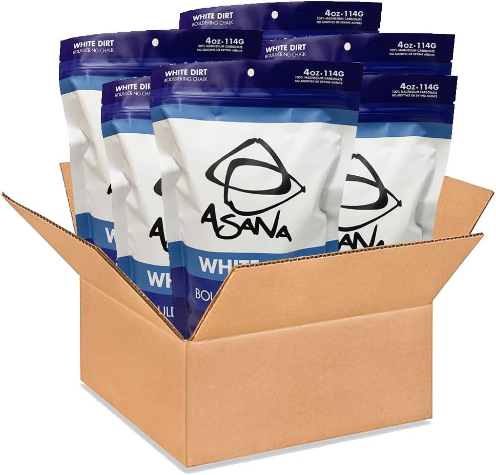 White Dirt Climbing Chalk (4oz/114g) 100% Pure Magnesium Carbonate for Rock Climbing and Bouldering - Gym Chalk for Gymnastics, Weightlifting, Sports and Other Athletic Activities (6 Pack)