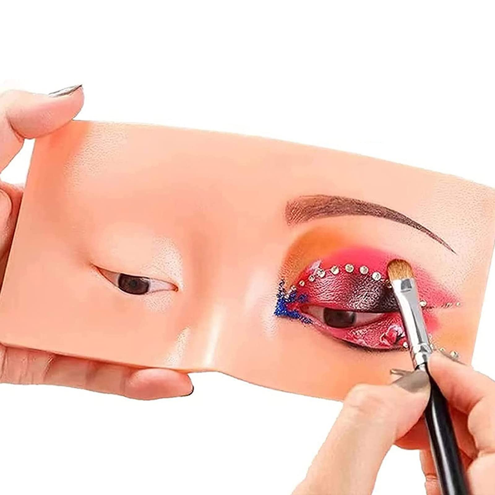 Photo 1 of Eye Eyebrow Makeup Practice Board Bionic Silicone The Perfect Aid to Practicing Makeup Reusable 5D Makeup Practice Face Board Mask White