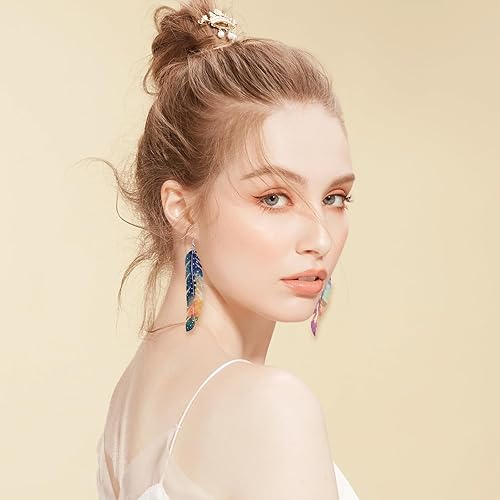 Miniatura 7 de SUPERDANT Troqueles de corte de plumas, 4 formas, aretes de plumas, plantilla de troquelado de madera, álbum de recortes, bricolaje, manualidades,