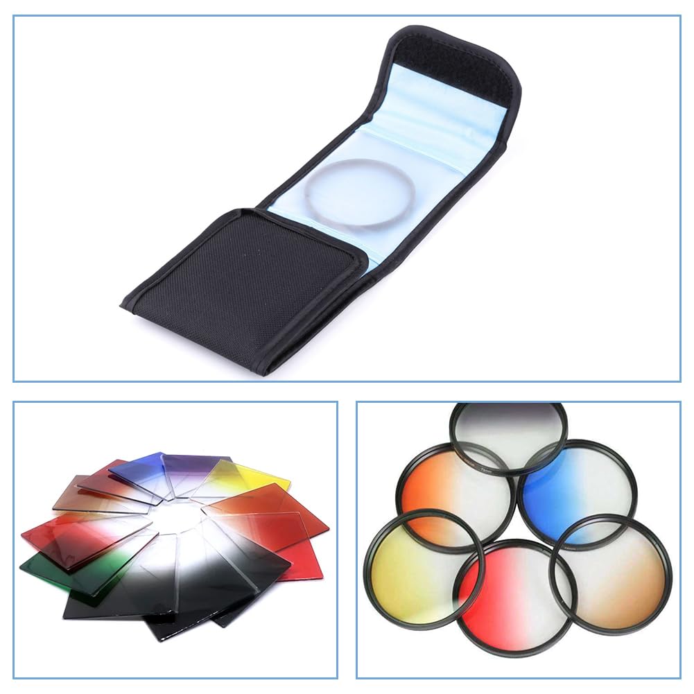 Kamera Filter Tasche, Custodia per Filtro per Obiettivo per Fotografia, Custodia per Filtri per Fotografia, Custodia per Filtri, per Filtri Rotondi o Quadrati per Camera Filters (3 Pocket)