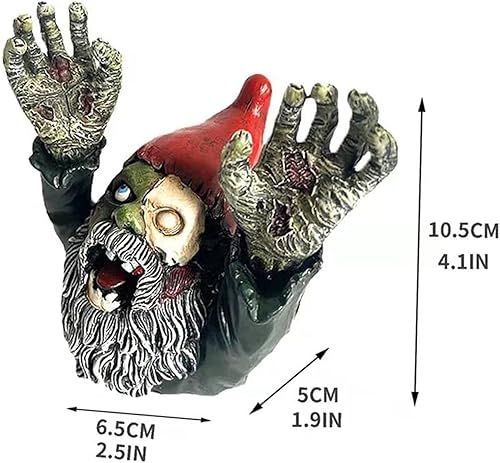 Miniatura 2 de ZWFDC - Gnomos de resina, gnomos para decoración de jardín, gnomo aterrador para decoración de Halloween, esculturas de jardín, estatuas para