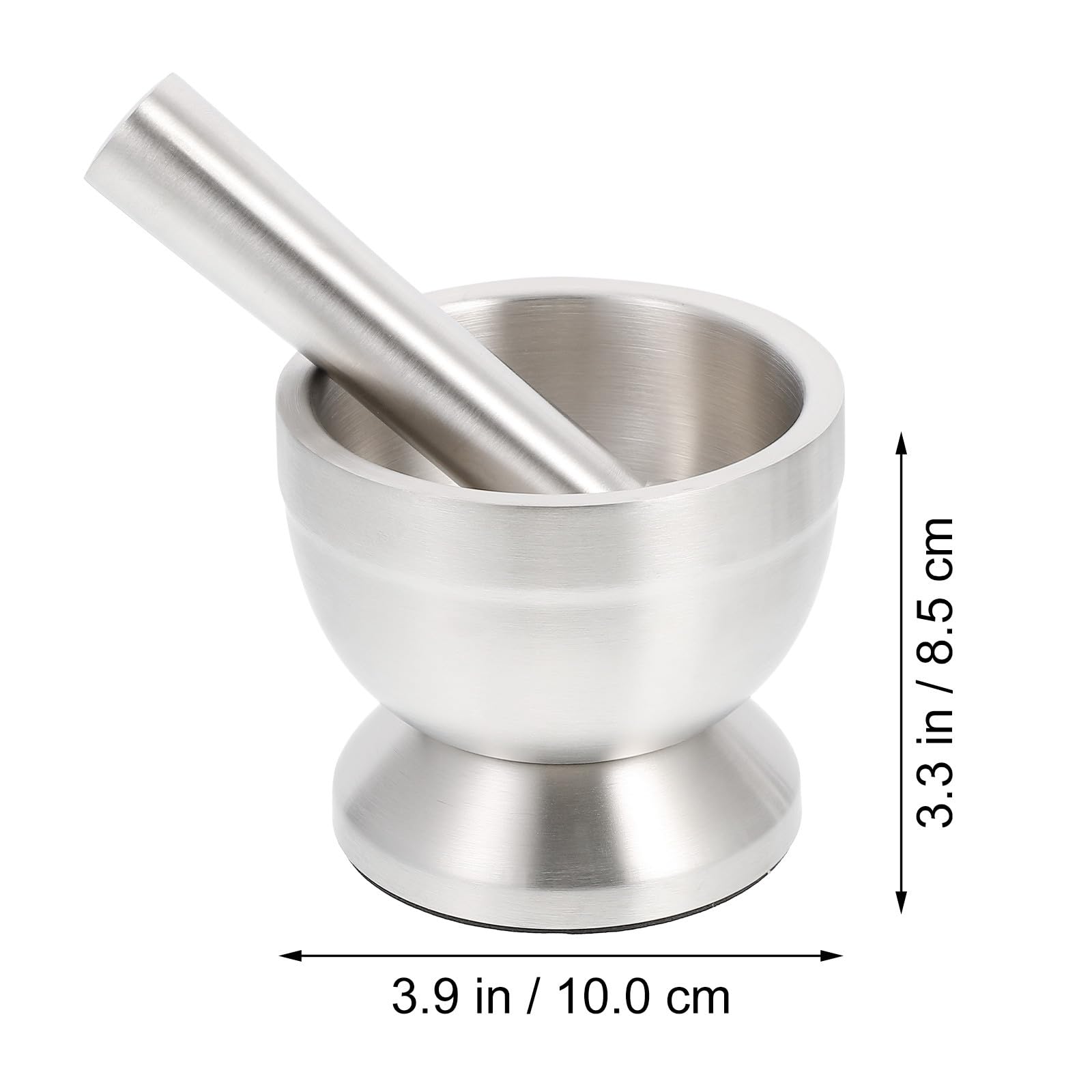 ULTECHNOVO Mortaio in Acciaio Inossidabile per Cucina, Schiaccia Aglio Grande Design Ergonomico, Facile da Conservare, Utile Gadget da Cucina per Miscelare Spezie