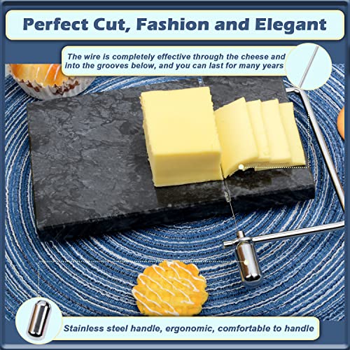 Cheese Slicer,Marble Cheese Slicer Board For Cut Block Cheeses,Cheese Cutter Heavy Duty 5" X 8",Butter(Black) #TOP3