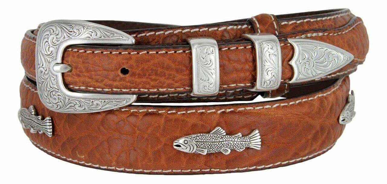 Belts.com Genuine Leather Western Ranger Belt 1-3/8"(35mm) Taper to 3/4"(19mm) Wide, Multiple Choices