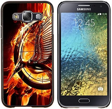 For Samsung Galaxy E5 E500 - Fire Bird Magic Ring Art Magical Statue Flames Case Cover Protection Design Ultra Slim Snap on Hard Plastic - God Garden -