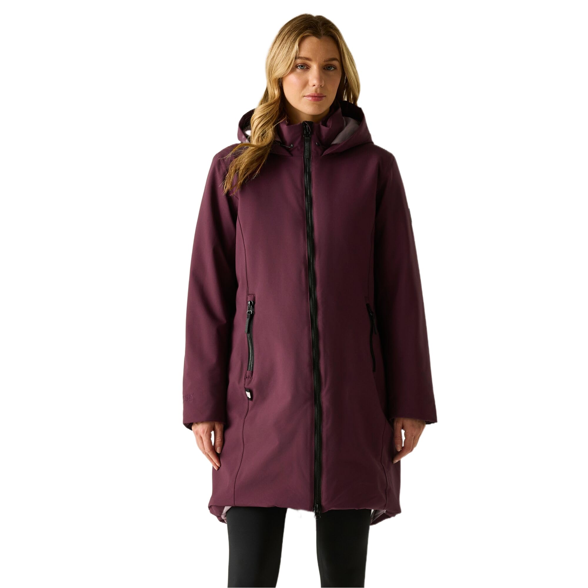 Regatta Women's Purple Waterproof Hooded Marron Insulated Jacket In | Size: 12