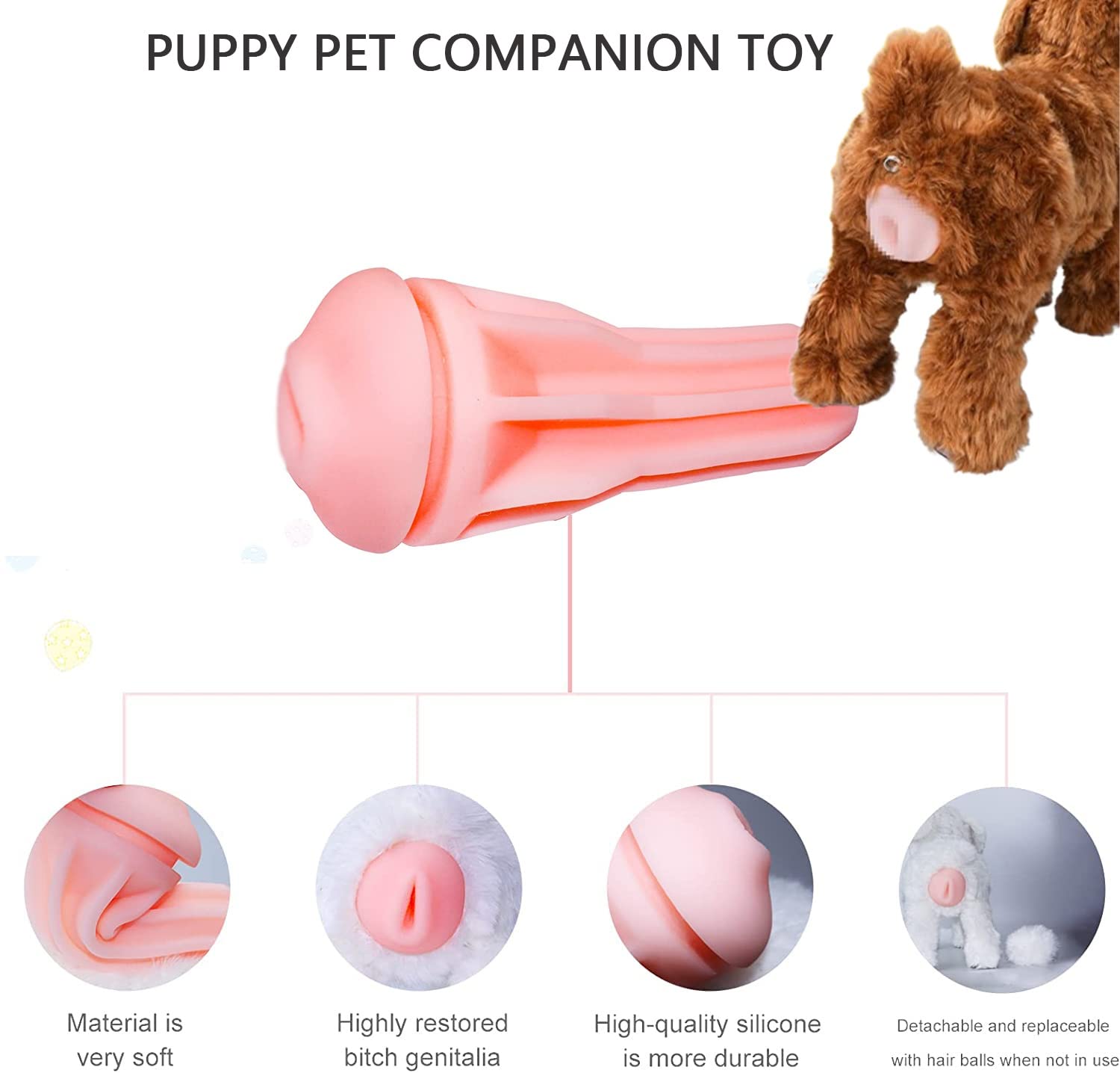 Männlicher Hund Paarungsspielzeug Silikon-Simulations-Begleittier Estrus Puppy Haustier Begleiter Spielzeug Plüsch Vent Hundespielzeug for Rüde Estrus Hund Bulldogge Teddy Hund