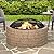 Sunjoy 26 in. Stone Fire Pit, Patio Outdoor Round Wood Burning Fire Pits for Outside with Spark Screen and Poker, Khaki