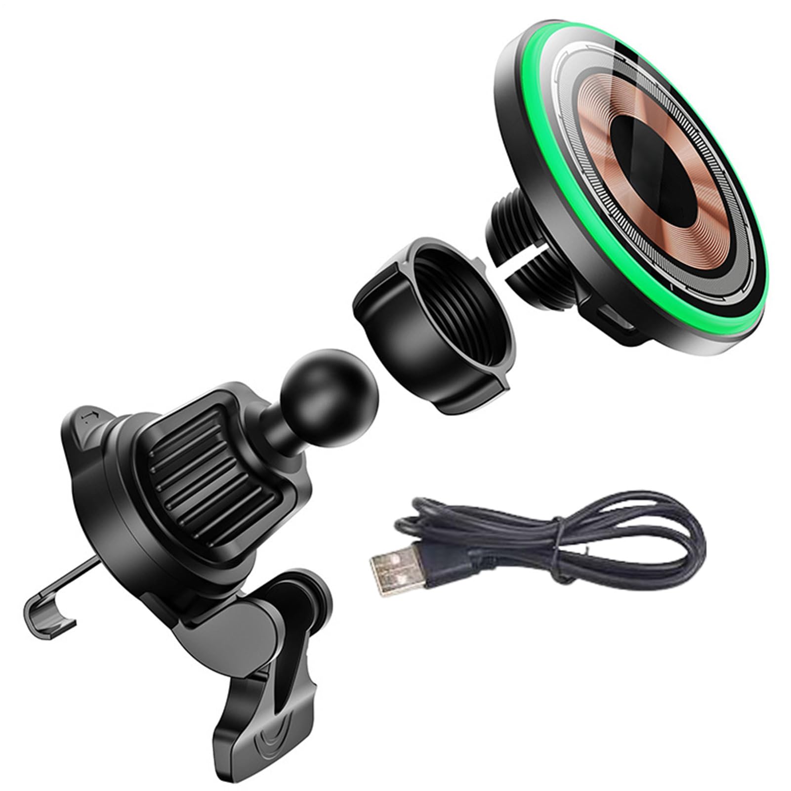Cargador magnético de coche inalámbrico 360 para mantener el teléfono estable sin cables 8