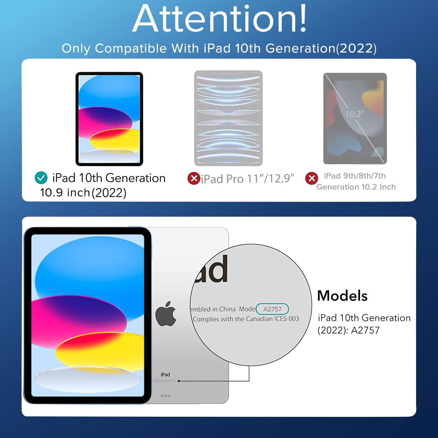 ivoler [2 Pack] Screen Protector for Apple iPad 10th 10.9" 2022 Generation(A2757), Tempered Glass Scratch Resistant HD Clarity, Apple Pencil Compatible For iPad 10th Gen 10.9 inch 2022 Released