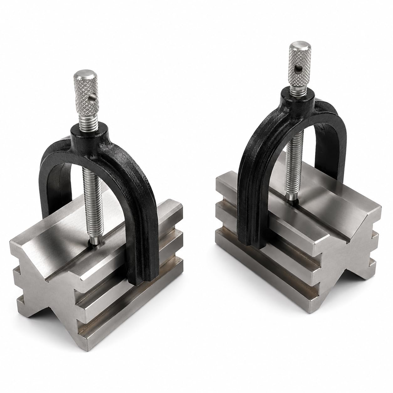 Blocs en V et colliers de serrage de 4,5 cm pour alignement précis de tubes