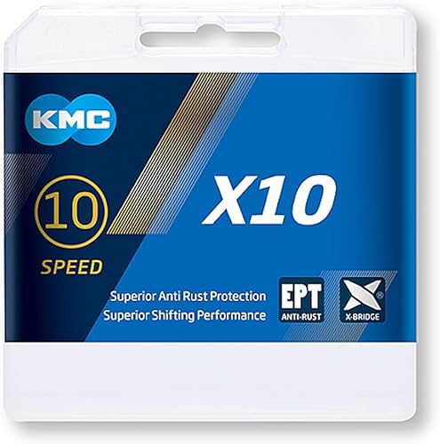 Kmc X10 Chaîne de circuit Argent, 1/2" x 11/128"