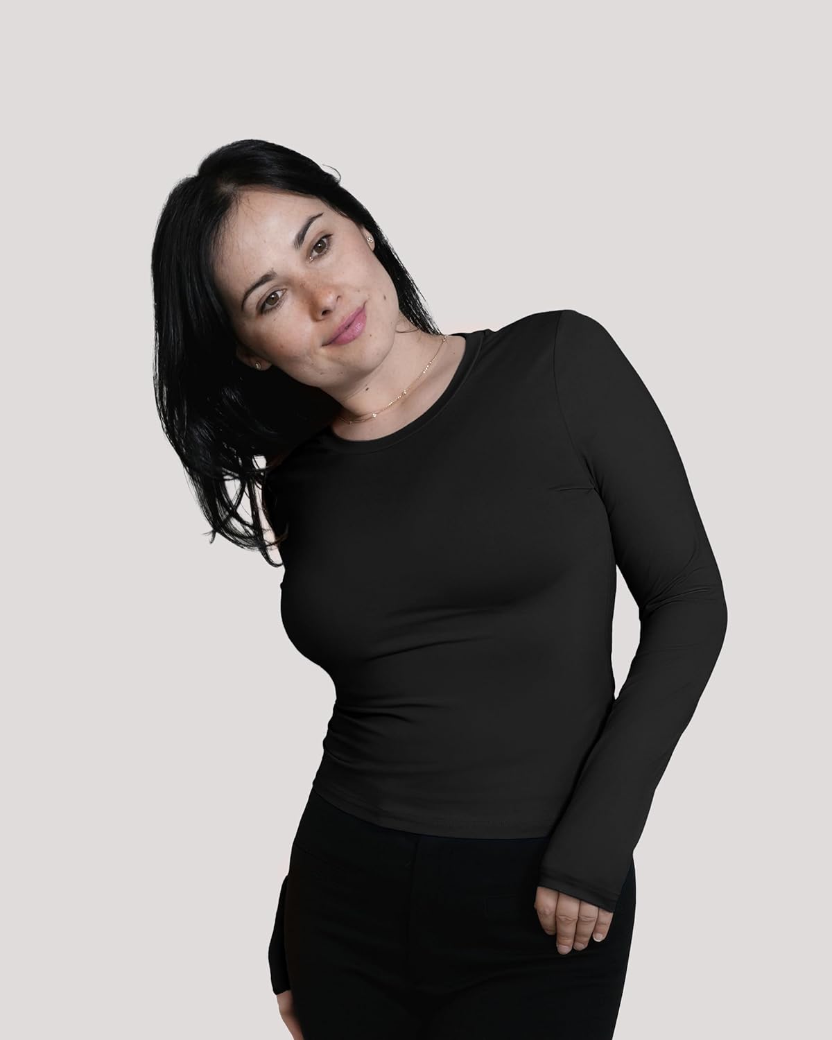 Women's Buttery Soft Shirt, Y2K Sculpted Crewneck Top, Lightweight Fabric