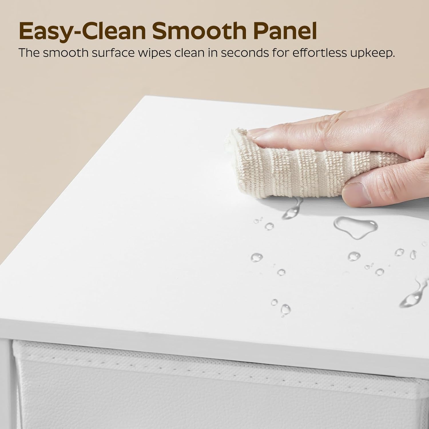 Makeup Vanity Desk with Mirror and Lights, Vanity Table with 3 Fabric Drawers Storage Desk for Bedroom, Make Up Dressing Table with Folding Mirror, for Small Spaces, White