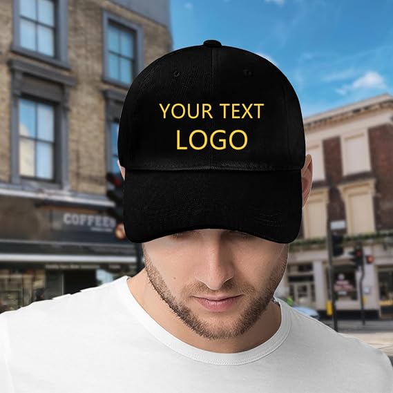 Custom Baseball Cap Personalised Cap for Men & Women, Add Your Logo/Text/Photo Trucker Hat, Adjustable Sports Sun Hat, Mesh Dad Golf Black Cap for Men