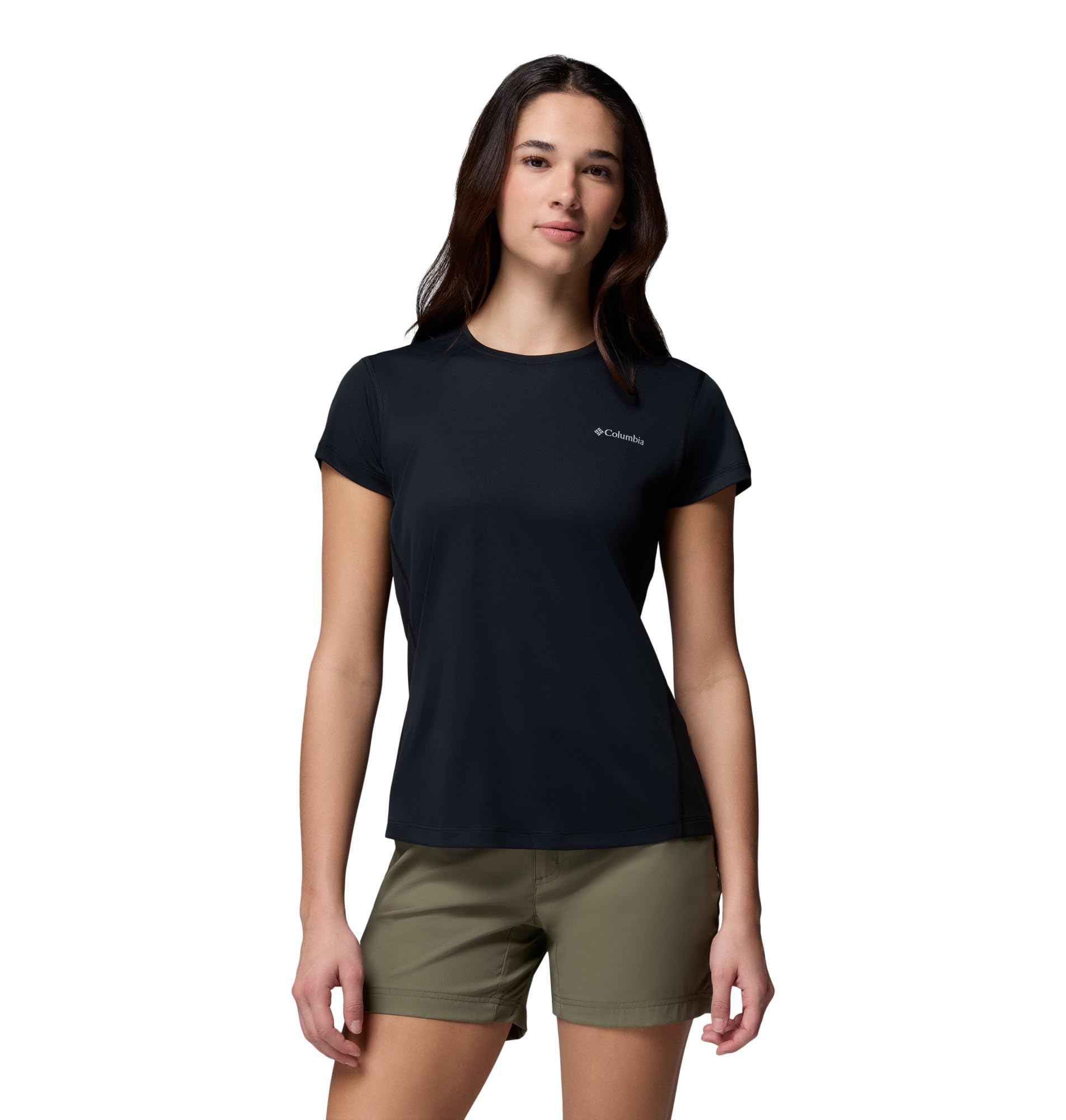 Columbia Women's Zero Rules Light Short Sleeve Crew, Technical Short Sleeve T-Shirt, Black, Small