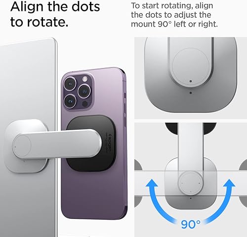 Miniatura 4 de Spigen S312 OneTap (MagFit) diseñado para soporte Magsafe con soportes magnéticos para computadoras portátilesmonitores compatibles con iPhone