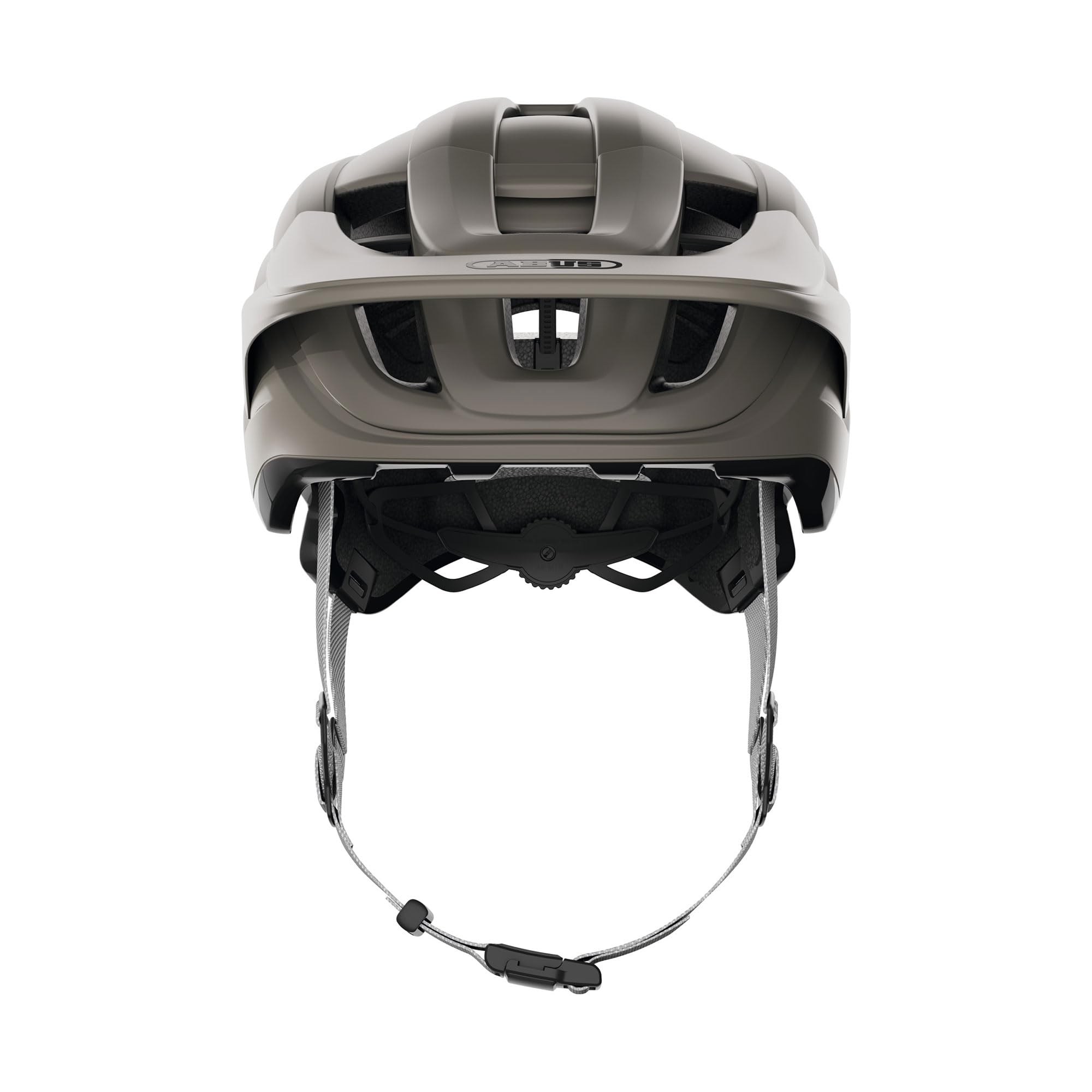 ABUS Cliffhanger Casco MTB, Dust Grey, Talla M | Casco MTB para singletrail y enduro, cierre magnético, visera ajustable, almohadillas lavables