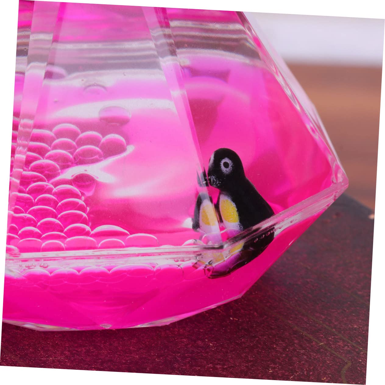 GLEAVI Liquid Motion Timer Sanduhr mit Diamant Design und Rosa Ölflüssigkeit Dekoratives Schreibtischspielzeug für Beruhigendes Flüssige Sanduhr für Büro und Zuhause