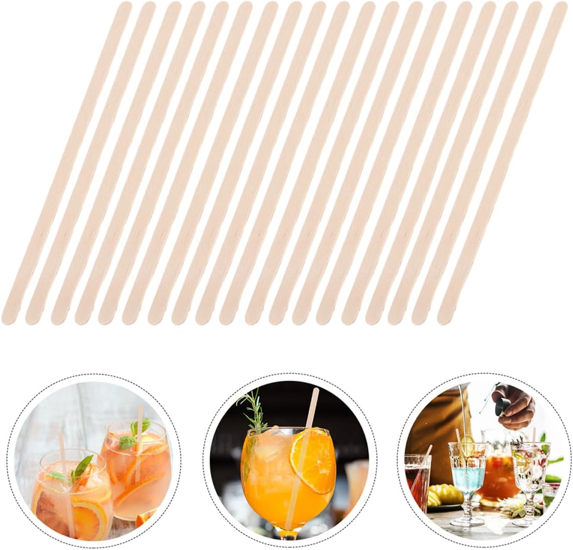 Ciieeo 500pcs Wooden Stir Sticks Coffee and Tea Stirrer for Hot Beverages Versatile Craft Sticks for Home and Parties Drink Mixers