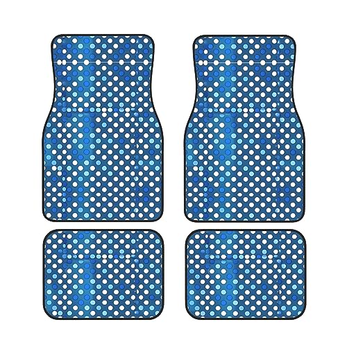 Tapis de sol en caoutchouc antidérapant et universel à pois bleus