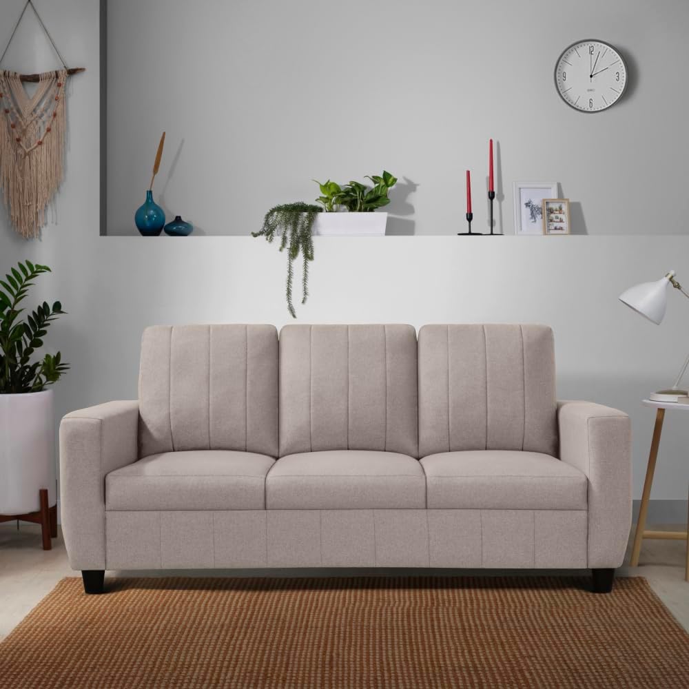 - Sleepyhead Bae Designed by Duroflex - 3 Seater Sofa Chair, Premium Fabric |Space-Saving Design |Comfort & Easy Maintenance |3 Years Warranty |Stylish Three Seater for Living Room - Pebble Brown