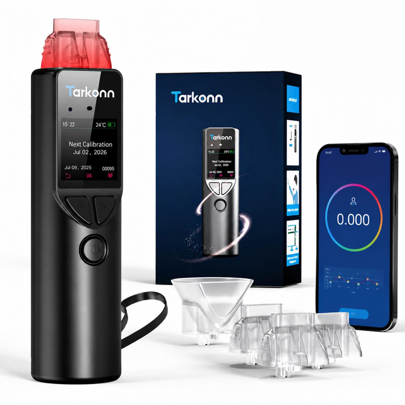Personal Breathalyzer - Fuel Cell Sensor Alcohol Tester with App, Alcohol Breath Tester (M)