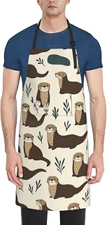 Cute Raccoon Forest Adventure Adjustable Waterproof Apron Work Cooking Apron With Pockets For Men Women