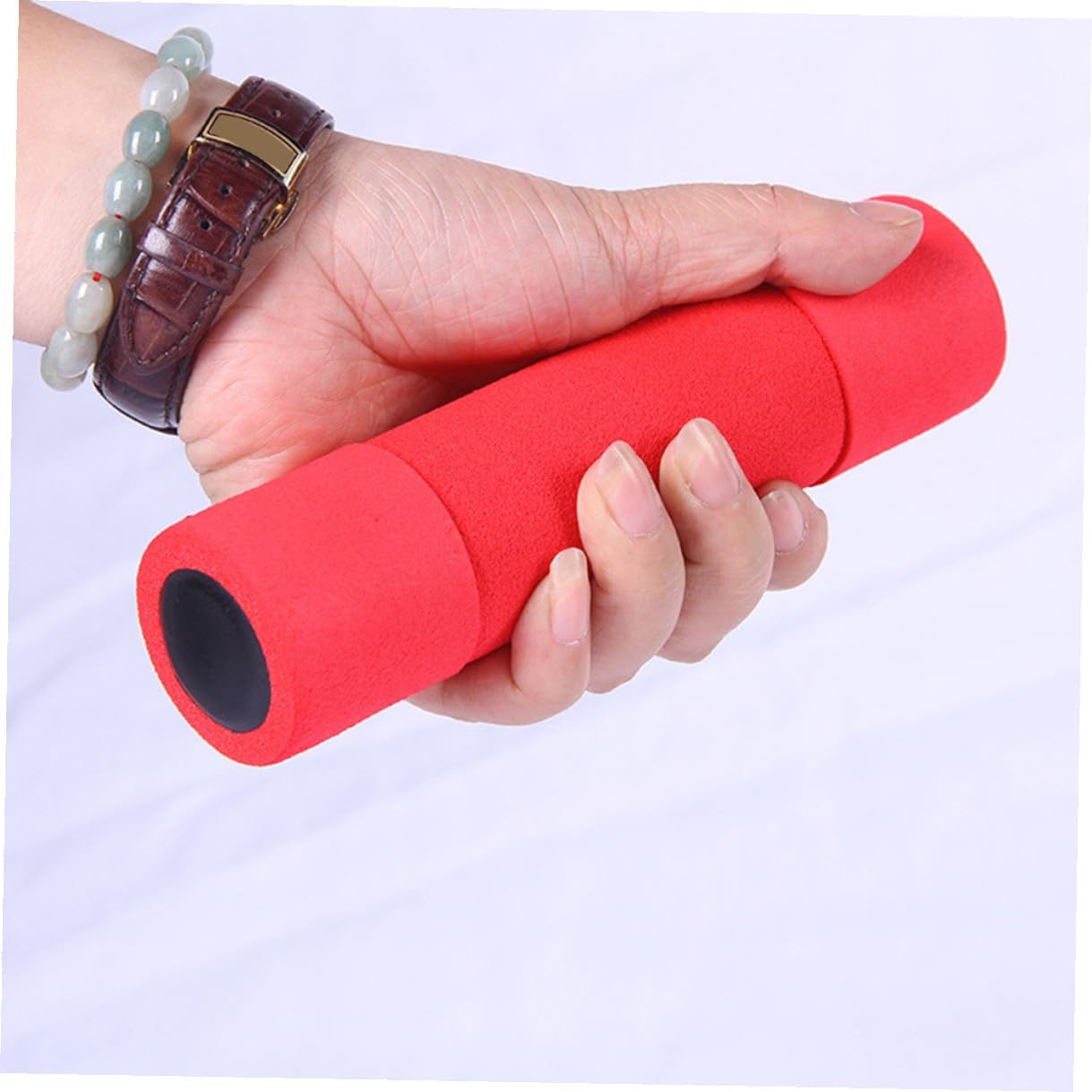 Wakauto 2pcs Red Foam Coated Dumbbells 0.5kg Fitness Weights for Women Home Gym Exercise Strength Training Equipment