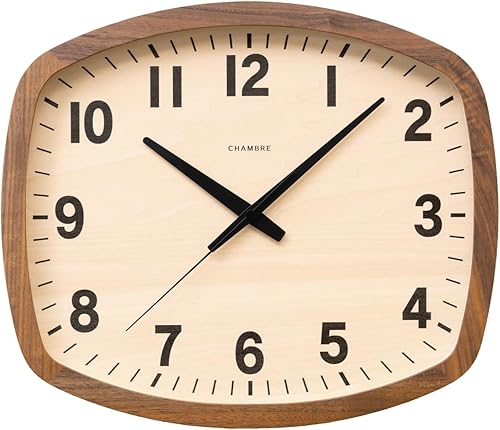 Relojes de pared japoneses hechos a mano, madera maciza de nogal norteamericano, funciona con pilas, cuadrado rústico decorativo para sala de estar,